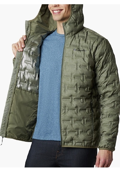 Columbia Wo0954 Delta Ridge Down Hooded Erkek Kaz Tüyü Mont Yeşil