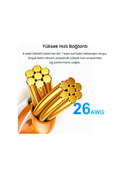 Cat6 1000mbps Gigabit Ftp Rj45 Ethernet Ağ Uzatma Kablosu 2 Metre Standart