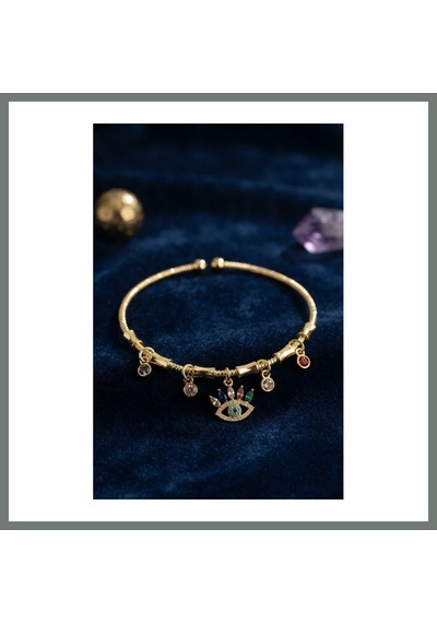 Mmb-trade Pirinç Gold Renk Ysx Taşlı Göz Model Charmlı Bileklik Mmbz