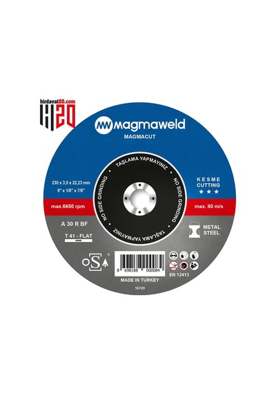 Magmaweld Magmacut Kesme Taşı Düz 230x3.0x22 MM-813m123031-nk