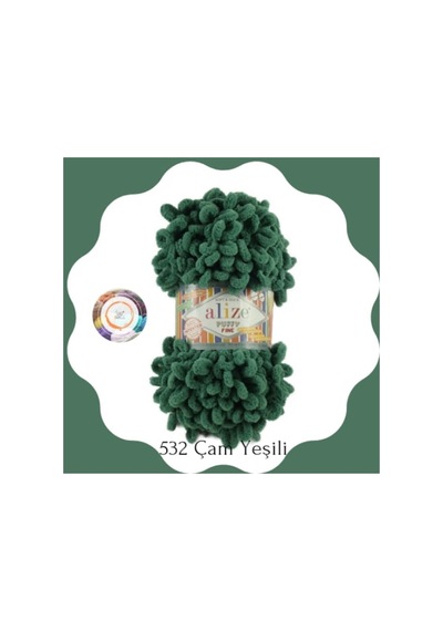 Puffy Fine 532 1 Adet El Örgü Ipliği Küçük Ilmek Tekli - 100 Gr. 14.5mt. Parmak Ipi, Battaniye Ipi