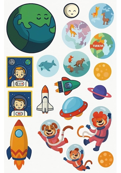 60 Çıkartmalı Sticker Kitabı Eğitici Etkinlik Kitabı Ormanlar, Dinazorlar, Prenses, Fen Ve Doğa