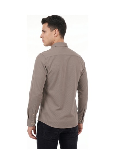 Advante Erkek Spor Slim Fit Uzun Kol Petek Dokulu Gömlek Bgl-st05482 Vizon