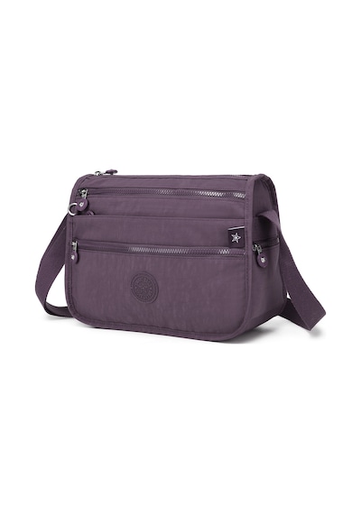 Smart Bags Çok Cepli Günlük Orta Boy Su Geçirmez Krınkıl Kumaş Kadın Omuz Çantası Mürdüm
