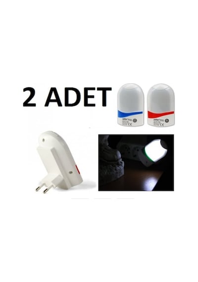 2 Adet Fotoselli Gece Lambası Sensörlü Led Lamba Otomatik Yanan Beyaz 2 Adet Fotoselli Gece Lambası Sensörlü Led Lamba Otomatik Yanan Beyaz