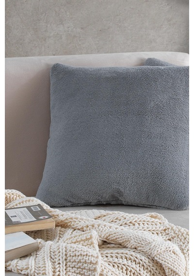 Sofa 2 Adet Gri Renk Welsoft Kırlent Kılıfı Yastık Kılıfı 44x44 Cm