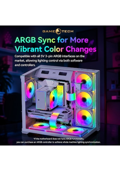Gametech A-rgb Sleeved Kablo Set Rgb Uzatma Kablo 1x24 Pin Anakart + 2x8 Pin Ekran Kartı