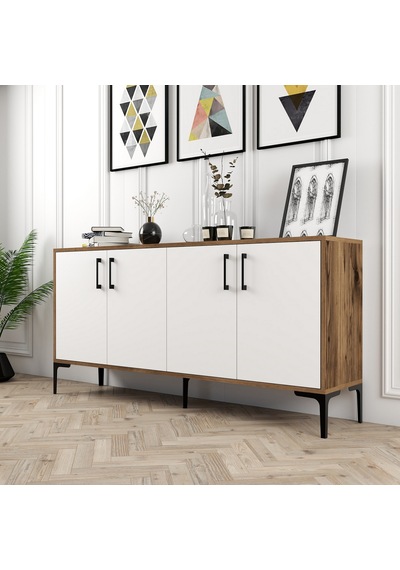 Kiev 160cm Konsol - Ceviz / Beyaz