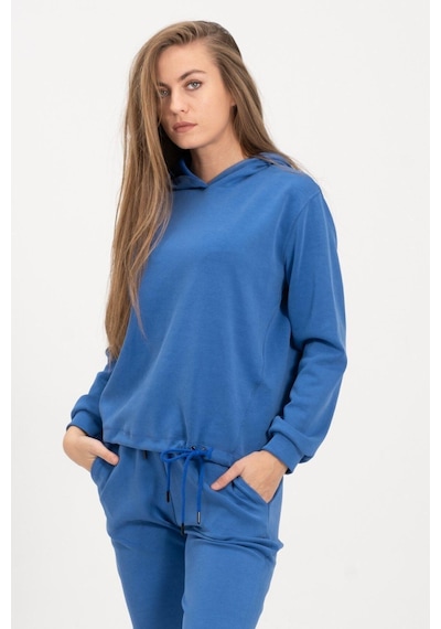 Rich Kadın Kapüşonlu Mavi Sweatshirt Ve Eşofman Takımı Scuba Kumaşı Çok Renkli