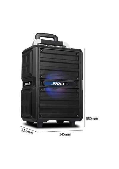 Shile Sl-2017 50 Watt Taşınabilir Seyyar Aktif Amfi Hoparlör Kablosuz El + Yaka Mikrofonlu Usb+sd+bt Kumandalı