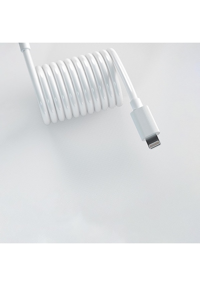 DM SL010 USB to Lightning Apple iPhone Uyumlu 2.4A Hızlı Şarj ve Data Kablosu Beyaz 1 Metre