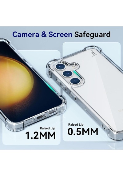 Samsung Galaxy S24 Uyumlu Köşe Dolgulu Anti Shock Telefon Kılıfı Ve Kırılmaz Cam Ekran Koruyucu