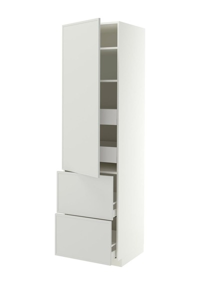 Mutfak Boy Dolabı , Aspudden Açık Gri, 60x60x220 Cm, 1 Kapaklı, 4 Çekmeceli,2 Raflı Ve 2 Ön Panelli Mutfak Boy Dolabı , Aspudden Açık Gri, 60x60x220 Cm, 1 Kapaklı, 4 Çekmeceli,2 Raflı Ve 2 Ön Panelli