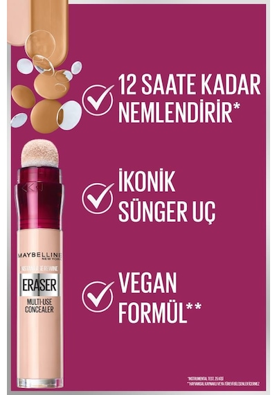 Maybelline New York Instant Eraser Kapatıcı 03 Fair + Mini Lash Sensational Maskara