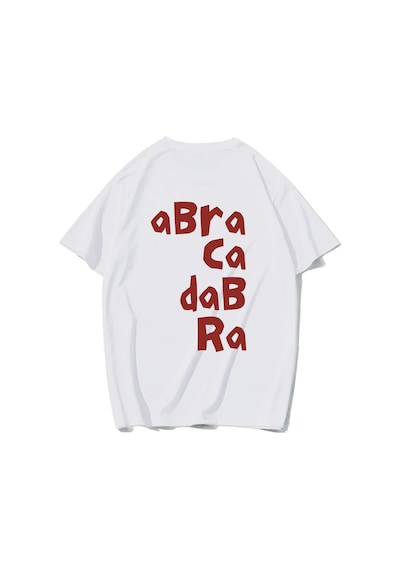 Brz Collectıon Brz Collection Unisex Oversize Abracadabra T-shirt Beyaz