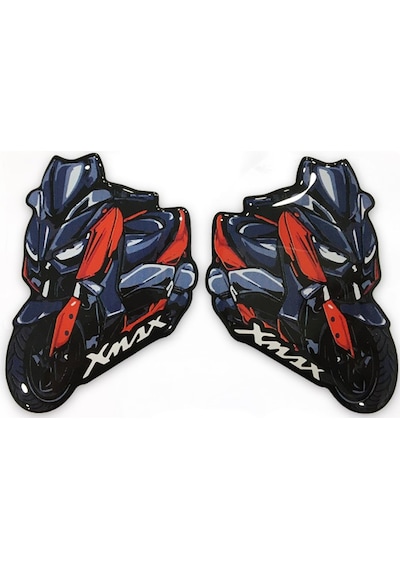 2'Li Xmax 3D Damla Sticker Kırmızı