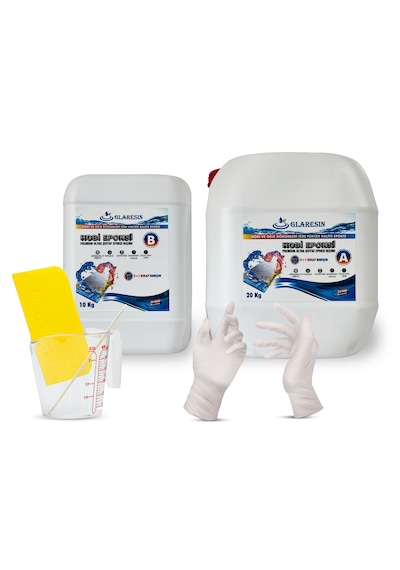 Glaresın Clear Epoxy Resın Ultra Şeffaf Hızlı 30 Kg Hobi Sanat Art Tepsi İnce Döküm Epoksi Reçine Kıt