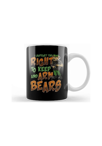 I Support The Right To Arm Bears 2nd Amendment Pun Kupa Bardak Porselen Karışık