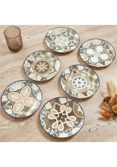 Güral Camelia Harmony Coffee 6 Parça 20 Cm Pasta Takımı 4287 Çok Renkli