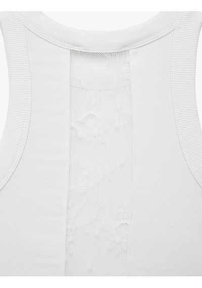 Koton Slim Fit Arkası Dantel Detaylı Kolsuz Halter Yaka Atlet Bluz Kırık Beyaz 6sak10500ek Ekru Koton Slim Fit Arkası Dantel Detaylı Kolsuz Halter Yaka Atlet Bluz Kırık Beyaz 6sak10500ek Ekru