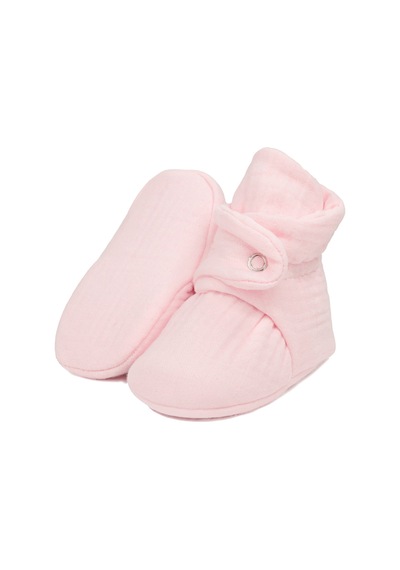 Organik Pamuk Müslin Bebek Patiği, Yenidoğan Pandufu,pembe