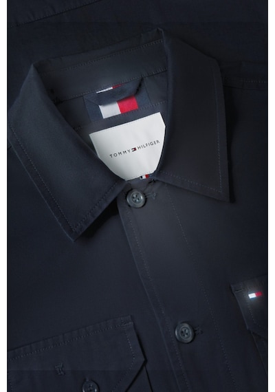 Tommy Hilfiger Cotton Blend Shırt Jacket Erkek Mavi Mont - Mw0mw43471