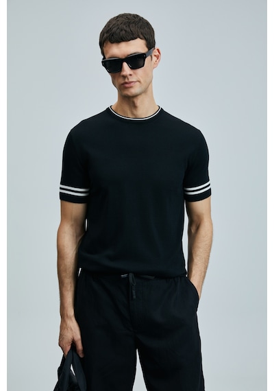 Lufian Robert Erkek İpek Karışımlı Kazak 111090111 Siyah