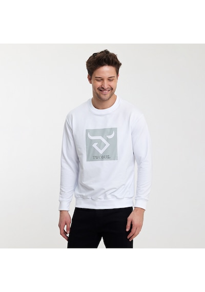 Twobull OSLO Erkek  Beyaz Sweatshirt