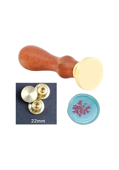 Eritme Balmumu Mührü Damga 22 Mm Yuvarlak Boş Bakır Kafa + Gülağa