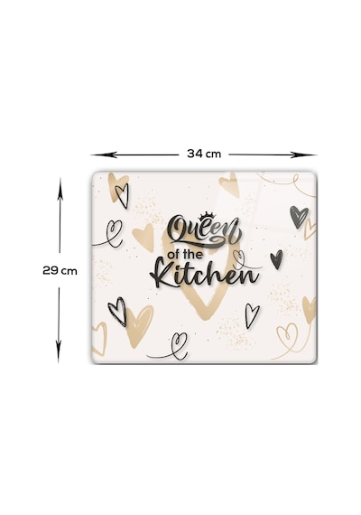 Cam Kesme Tahtası|Queen Of The Kitchen Love|29cm x 34cm