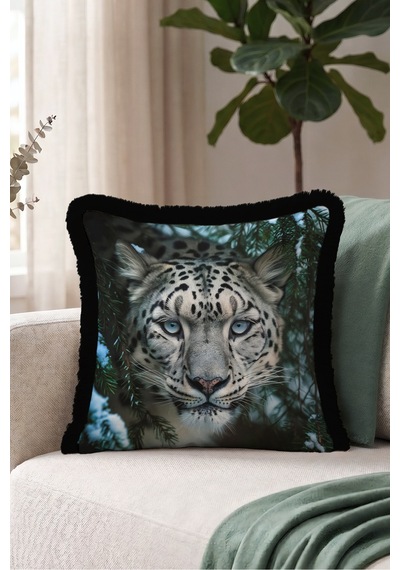 Leopar Orman Desenli Saçaklı Yastık Kılıfı - Vahşi Yabohem Yeşil Siyah Püsküllü Kırlent Kılıfı Buzlu Sahil Nektar Leopar Orman Desenli Saçaklı Yastık Kılıfı - Vahşi Yabohem Yeşil Siyah Püsküllü Kırlent Kılıfı Buzlu Sahil Nektar