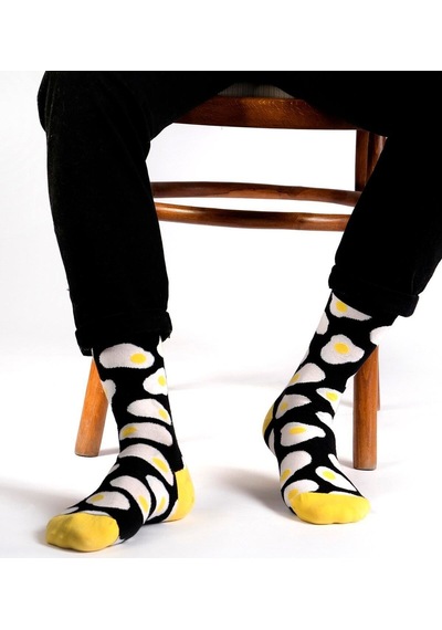 Ozzy Socks Egg Desenli Çorap Siyah