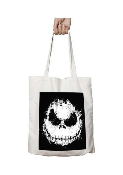 Art Hediye Nightmare Before Christmas Ink Jack Skellington İki Tarafı Kalıcı Baskılı Yıkanabilir Çanta Çok Renkli