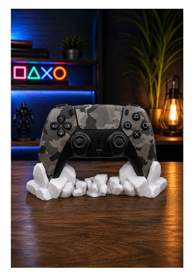 Veriqo 3d Ps5 Uyumlu Gamepad Standı Kristal Tasarımlı Oyun Kolu Tutucu Masaüstü Controller Standı Beyaz