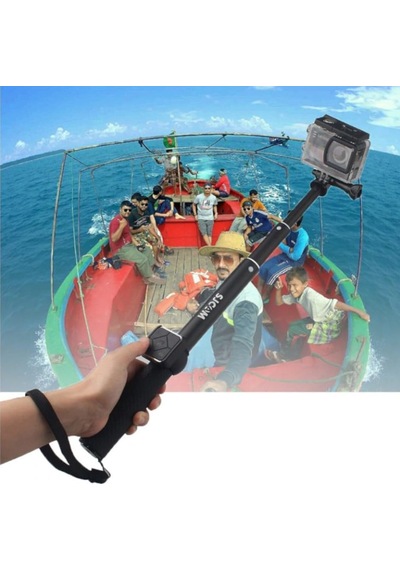 Aksiyon Kameraları 1/4 Vida Uyumlu Uzaktan Kumandalı Rf Remote Control Kademeli Monopod Selfie Çubuğu Siyah