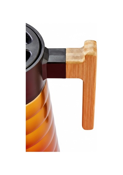 Cooker 2 Litre Çelik Termos Bambu Saplı Kırmızı Sarı