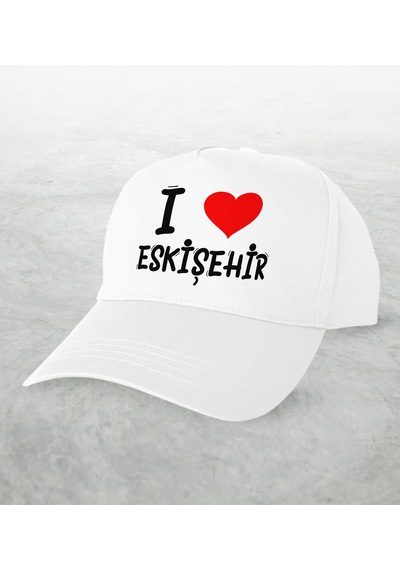 Bk Kids BK Gift I Love Eskişehir Tasarımlı Beyaz Şapka - Model 1
