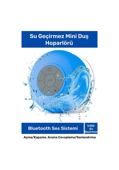 Pastimore Deluxe Serisi S-06 Vantuzlu Su Geçirmez Mini Bluetooth Hoparlör