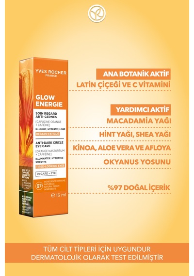 Yves Rocher Göz Kremi-aydınlatıcı Etkili-ışıltı Veren Botanik Kompleks Bakım Glow Energie 15ml-86713