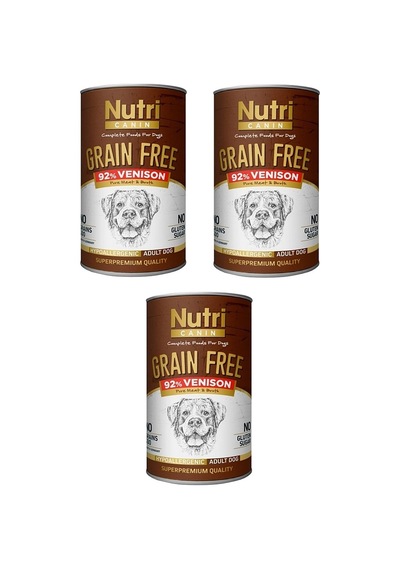 Nutri Canin Tahılsız Geyik Etli Köpek Konserve 3 x 400 G