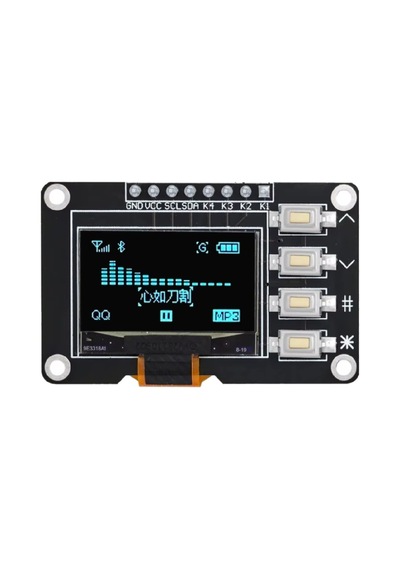 0.96" 128x64 4 Pin Butonlu Oled Grafik Lcd Ekran I2c Ssd1315 Mavi