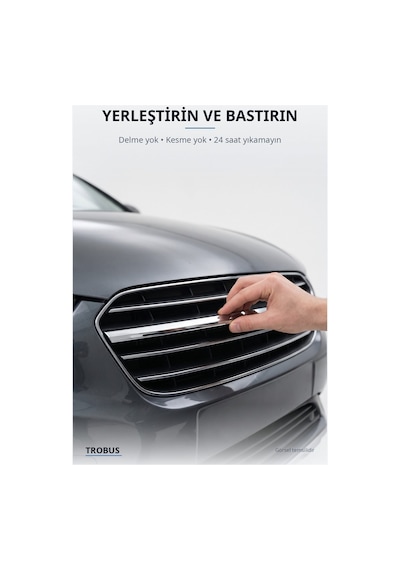 Volkswagen Bora 1998-2004 Uyumlu Krom Ön Panjur Çıtası 8 Parça Paslanmaz Çelik