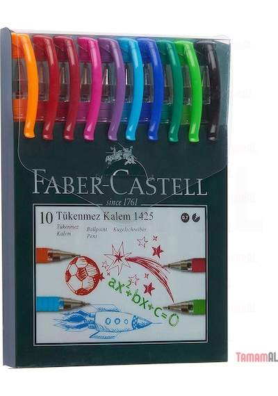 Faber Castell 10 Renk Iğne Uçlu Tükenmez Kalem 1425 Set