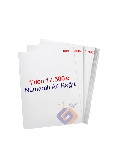 1 Den 17500 E Numaralı A4 Fotokopi Kağıdı