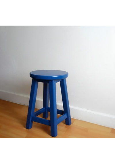 Ahşap Tabure 40 Cm / Arbrestore Mavi