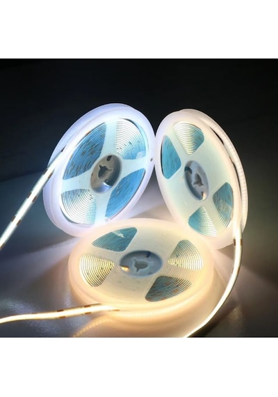 12v 8mm 320 Ledli Esnek Cob Şerit Led Gün Işığı Ip20 5 Metre