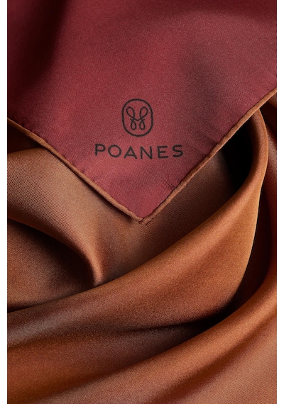 Poanes Düz Çift Taraflı Twıll İpek Eşarp Bordo
