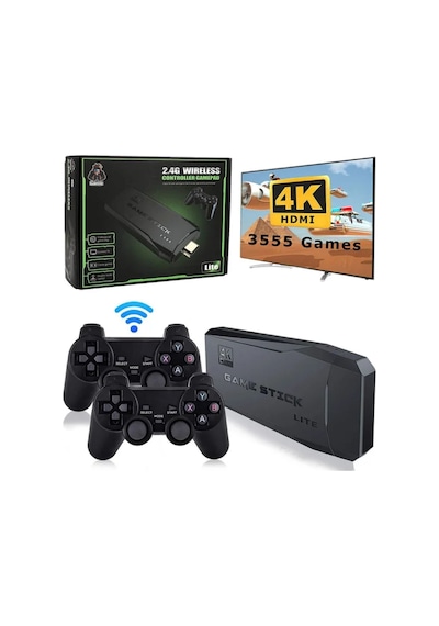 Lobo 2.4g Uyumlu Kablosuz Çift Kol Oyunlar 4k Game Stick 3500 Oyun Atari