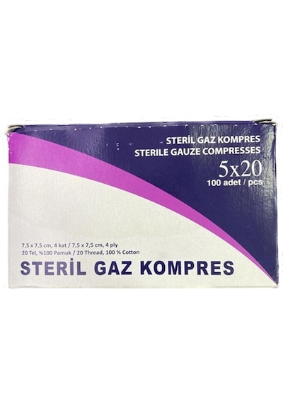 Kuteks Steril Gaz Kompres 7.5 CM x 7.5 CM 100 Adet