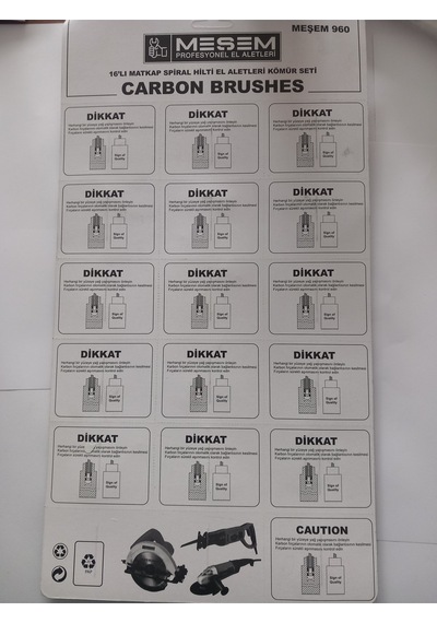 Meşem 16 Lı Spiral Hilti El Aletleri Kömür Seti